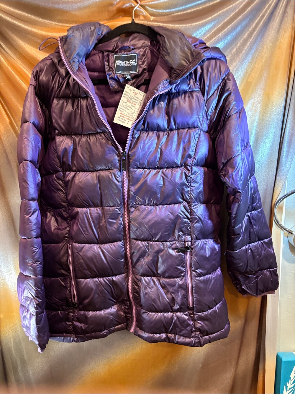 Women's Regatta Great Outdoors size 10 Purple Quilted Puffer Jacket 160